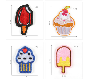 น่ารักสีสันคัพ<span class=keywords><strong>เค้ก</strong></span>ไอศครีมออกแบบเย็บปักถักร้อยแ<span class=keywords><strong>พ</strong></span>ทช์สิ่งทอสำหรับเสื้อผ้าเด็ก - Product Image 4