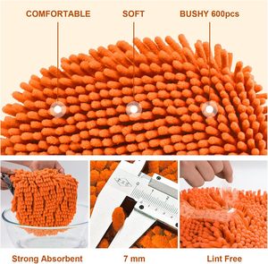 Kit Spazzola per Lavaggio Auto Arancione 62" con Guanto, Mop, Spugna e Manico Lungo in Microfibra Chenille - Product Image 4