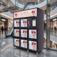 Distributeur Automatique de Fleurs de Luxe 24h/24 avec Écran Tactile 15,6'' et 8 Portes pour la Conservation des Fleurs Fraîches, Idéal pour les Places Publiques