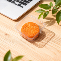 Emballages alimentaires en plastique PET/PP écologiques personnalisés, petits plateaux carrés pour gâteaux, mooncakes, œufs, pâtisseries, desserts, modèle TC-75