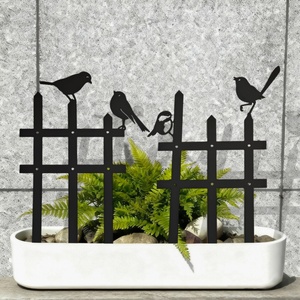 Plantes artificielles, accessoires rustiques, décorations, piquets décoratifs en métal, pots de sculpture artificielle en métal poli, découpés au laser - Product Image 2