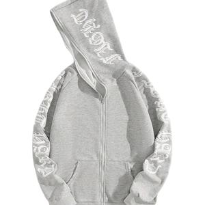 Sweat-shirt à capuche zippé pour homme, en molleton imprimé numérique personnalisé, 100% coton, confortable - Product Image 1