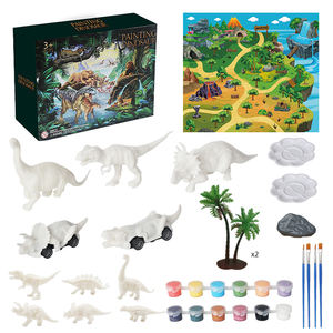 ของเล่นไดโนเสาร์เพื่อการศึกษาสำหรับเด็ก3-8-<span class=keywords><strong>2</strong></span>ใน1ชุดภาพวาด DIY พร้อมรถ Dino pullback | ชุดศิลปะและงานฝีมือ - Product Image 5