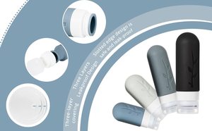 Flacons de voyage en silicone approuvés par la TSA, 18 pièces, étanches et rechargeables, pour <span class=keywords><strong>shampoing</strong></span>/après-<span class=keywords><strong>shampoing</strong></span> liquide, articles de toilette essentiels - Product Image 5