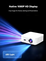 Nouveau modèle A6 blanc Smart 420 Lumens Haut-parleurs intégrés Android 13 Projecteur 1080p Mini Home Cinéma Portable Vidéo LCD pour téléphone