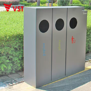 Poubelle d'extérieur VST grande poubelle en métal en acier inoxydable poubelle d'intérieur immeuble de bureaux hôtel - Product Image 4