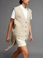 Gilet en cuir suédé pour femmes-Pièce de superposition personnalisable pour le printemps et l'été | Service OEM/ODM