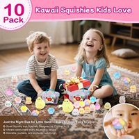 Lot de 10 jouets sensoriels Taba Squishy avec autocollants mignons - Anti-stress pour enfants de 4 à 8 ans, 8 à 10 ans, 8 à 12 ans - Cadeaux de fête et d'anniversaire