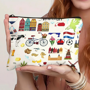 <strong>Paris</strong> Fashion Large Canvas Makeup Bag-Multifunctional Zipper <strong>Pouch</strong> for Jewelry &amp; Travel Storage - Product Image 5