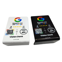 Tarjeta de revisión NFC personalizable 13,56 MHz RFID Soporte de redes sociales a prueba de agua con soporte de revisión de Google Tag213 215 216