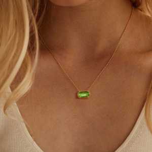 Collier Pendentif Géométrique Personnalisé en Gros avec 12 Pierres de Naissance, Bijou Délicat en Cristal Durable pour Femmes et Filles, Anniversaire - Product Image 4