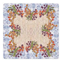 Tapis de jeu de Mahjong en gros, collection Récolte d'automne, motif couronne botanique en bambou tressé, tapis de table de jeu pliable antidérapant, logo personnalisé OEM