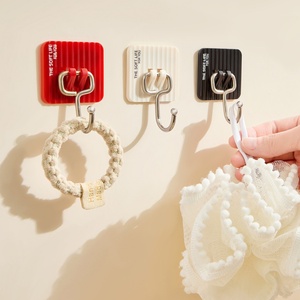Custom Logo/Color Light Luxury Seamless <b>Hook</b> Strong Adhesive Suction Cup Kitchen Bathroom Toilet Clothes <b>Hook</b> Sticky <b>Hook</b> - Product Image 1