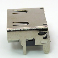 FOXECO HDMS-0618 Connecteur femelle HDMI 19 broches SMD plaqué or sur cuivre pour montage sur circuit imprimé, argenté
