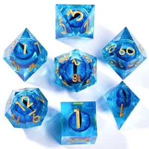 Juego de dados de globo ocular giratorio de núcleo líquido DND, relleno de núcleo líquido de resina, bordes afilados, juego de dados de dragón y mazmorra <span class=keywords><strong>D</strong></span> dados - Product Image 3