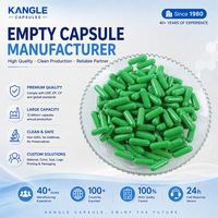 Capsules vides à épaisseur uniforme, vertes, avec impression personnalisée, certifiées HALAL/ISO, toutes tailles, capsules vides en gélatine dure