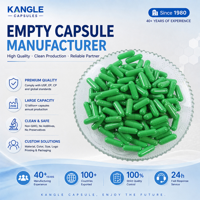 Even Thickness Design Empty Capsules Green Customized Printing HALAL/ISO Certified All Sizes Empty Hard Gelatin Capsules