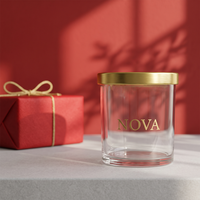 Vases à bougies en verre à paroi épaisse vides en gros, conteneurs à bougies personnalisables avec logo, pots à bougies pour cire de soja