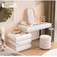 Nouvelle coiffeuse moderne et durable de style minimaliste avec miroir sur pied pour chambre principale