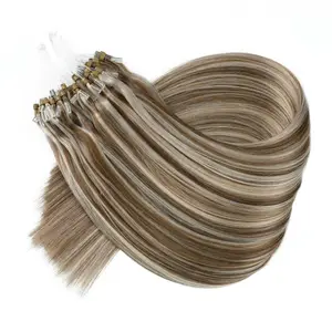 14-24インチ卸売プレボンド人毛エクステンションインドのレミー人毛マイクロループヘアエクステンション