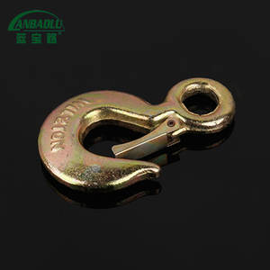 Crochet de levage rond autobloquant en acier allié Nolton, revêtu par poudrage, pour élingues, normes nationales - Product Image 5