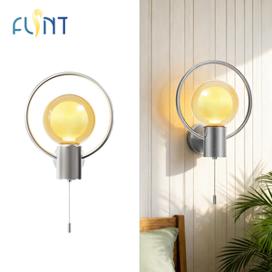 Applique murale LED moderne, double verre, ampoule E26 G125, chrome poli, <span class=keywords><strong>pour</strong></span> chambre et salon, éclairage décoratif – Direct Usine - Product Image 1