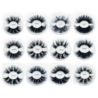 Cils en vison sibérien 3D spectaculaires de 25 mm, vente en gros, faits à la main, avec effet phosphorescent, auto-adhésifs, boîte carrée personnalisée, marque privée