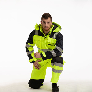 <span class=keywords><strong>Personnalisé</strong></span> <span class=keywords><strong>pas</strong></span> <span class=keywords><strong>cher</strong></span> 100 coton charbon Mine électricien congélateur uniforme vêtements <span class=keywords><strong>de</strong></span> <span class=keywords><strong>travail</strong></span> avec taille élastique haute réfléchissant - Product Image 1