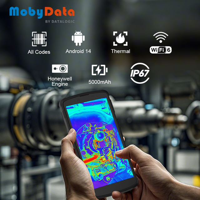 Mobydata SA99 Multi-functional Industrial PDA with NFC, Thermal Imaging, 1D 2D Barcode Scanner for Industrial