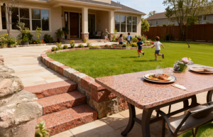 Granito amarillo mediterráneo duradero con acabado flameado, ideal para pavimentación cuadrada, pavimentación de caminos de montaña y pisos de patios. - Product Image 4