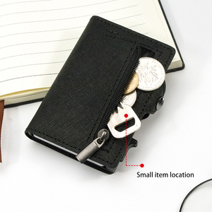 2024 New Luxury Blue Saffiano Leather Business ID <b>Card</b> Case Portacarte Pelle Slim Pop up Credit <b>Card</b> <b>Holder</b> <b>Wallet</b> With Buckle - Product Image 5