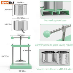 Prensa ambiental <span class=keywords><strong>de</strong></span> acero inoxidable para verduras, máquina <span class=keywords><strong>de</strong></span> deshidratación <span class=keywords><strong>de</strong></span> basura, para el mercado <span class=keywords><strong>de</strong></span> verduras, 6L - Product Image 4