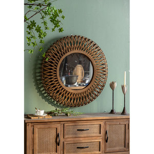 <span class=keywords><strong>Specchio</strong></span> da parete fatto a mano in Rattan intrecciato a mano che decora lo <span class=keywords><strong>specchio</strong></span> da parete Vintage Rond per soggiorno in famiglia - Product Image 5