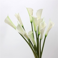 Bunga Calla Lily Buatan PU LUYI-65CM Warna Putih Burgundy untuk Dekorasi