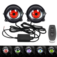 Nouveau phare de voiture LED dynamique modifié, type 'Oeil d'Aigle' et 'Oeil du Diable', avec effet 'Œil Sharingan' clignotant, lentille décorative, 3 pouces + télécommande