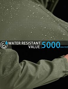 Chaquetas Tácticas de Senderismo para <span class=keywords><strong>Hombre</strong></span> Rompevientos con Capucha Impermeable Gruesa de Forro Polar Cálido Piel de Tiburón Softshell - Product Image 2