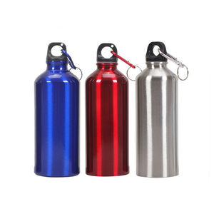 ขวดน้ำอลูมิเนียมสำหรับกิจกรรมกลางแจ้ง ขนาด 500 มล. 750 มล. พร้อมคาราไบเนอร์ - Product Image 2