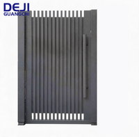 Portail battant simple intelligent en aluminium noir pour passage piétonnier et clôture de ferme avec service de modélisation 3D