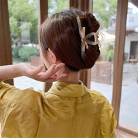 Pince à Cheveux Nœud Papillon en Plastique de 13 cm Style Français, Écologique, Tendance, Faite à la Main, Haute Qualité, pour Queue de Cheval Femme, Vente en Gros