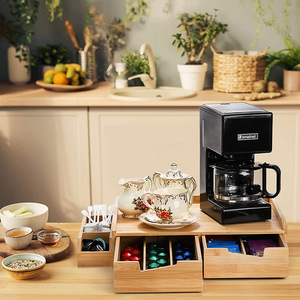 Cassetto di bambù <span class=keywords><strong>Organizer</strong></span> <span class=keywords><strong>per</strong></span> <span class=keywords><strong>cucina</strong></span> Bar K Cup & bustina di tè scatola di immagazzinaggio con i lati <span class=keywords><strong>per</strong></span> il tè & caffè cialde di stoccaggio - Product Image 2