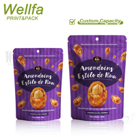 Op maat gemaakte logo food grade plastic zakken notenverpakking zak hersluitbare ritssluiting staande pouch pinda cashew gedroogd fruit amandel doypack