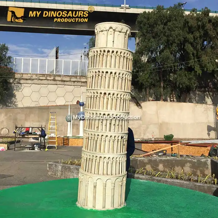Mein Dino Fiberglas Miniatur Gebäude Park Pisa Turm Skulptur