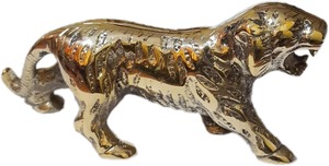 Sculpture décorative en laiton moderne faite à la main de statue d'animal de lion de faune pour la maison et les objets de collection - Product Image 4