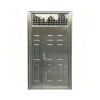 Porte d'entrée double en acier inoxydable 304 sur mesure pour villa résidentielle