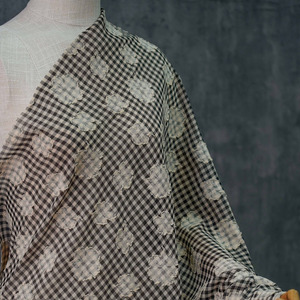 Tessuto in poliestere Chiffon con <span class=keywords><strong>perla</strong></span> chiara leggera in tessuto Jacquard con taglio aggrovigliato tessuto a macchie di lino per camicia in Tulle da donna - Product Image 6