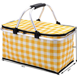 Prêt pour la vente en gros de paniers de rangement pliants pour les achats panier isotherme panier de pique-nique pliable - Product Image 4