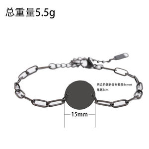 Bracelet en acier inoxydable avec pendentif circulaire en forme de trombone, gravé au laser, plaqué titane/argent, unisexe, idéal pour un anniversaire - Product Image 4