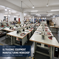 Machine de poinçonnage ultrasonique double matrice haute efficacité, une presse deux fentes, élimination automatique des déchets, pour la production de vêtements en série