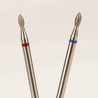 Tête de coupe de 1.8mm, goutte de flamme, Stock F M Pro, préparation de manucure, grain fin russe, cuticule pointue "BUD", foret à ongles diamant