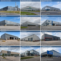 Entrepôt à structure métallique sur mesure, charpente rigide, atelier métallique, bâtiment industriel résistant aux intempéries et à faible entretien